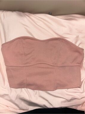 Pink Strapless Bustier Crop Top